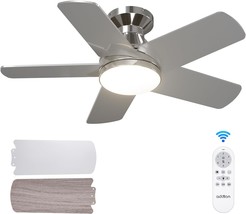 Addlon Ceiling Fans With Lights, 32 Inch Low Profile Ceiling Fan With Light And - £100.42 GBP