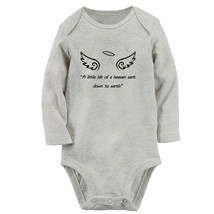 A Little Bit Of A Heaven Sent Down To Earth Funny Newborn Romper Baby Bodysuits - £8.66 GBP
