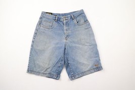 Vintage 90s FILA Mens Size 34 Distressed Spell Out Denim Jean Shorts Jorts Blue - £46.35 GBP