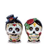 Sugar Skull Couple 18173 Day of the Dead Salt and Pepper Shakers Blue Sky - £18.99 GBP