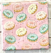 25 Colorful Donuts on PINK Paper Luncheon / Party Napkins 6.5 x 6.5 Deco... - £9.76 GBP