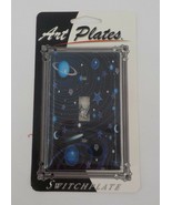 ART PLATES SWITCHPLATE LIGHT SWITCH COVER BLUE &amp; PURPLE SOLAR SYSTEM WIT... - $11.99