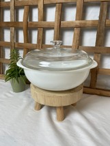 Vintage Pyrex Opal White Ovenware Casserole Bowl and Clear Glass Lid - £11.16 GBP