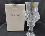 Block Crystal Olympic Footed 2 pc Hurricane Lamp Candleholder Hand Cut 1... - $39.59