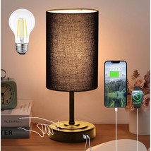 Beside Table Lamp For Bedroom Nightstand - Touch Lamp Usb C Charging Ports And A - £37.55 GBP