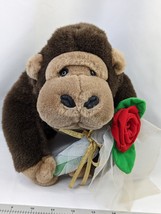 Walmart Brown Ape Chimp Plush 10 Inch Rose Monkey Stuffed Animal Toy - $25.95