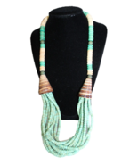 Women&#39;s Vintage Multicolor Coconut Beaded Necklace 29 in - $23.36