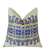 Plutus Aztec City Handmade Throw Pillow  Blue  Double sided 16&quot; x 16&quot; re... - £97.57 GBP