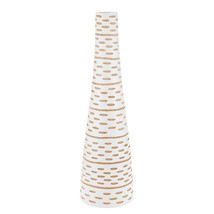 Bold Zebra Etched White Mango Tree Wood Bottle-Shaped Vase - £16.25 GBP