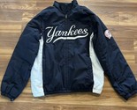New York Yankees Jacket Men’s Medium Blue/White Majestic Authentic Dugou... - $66.49