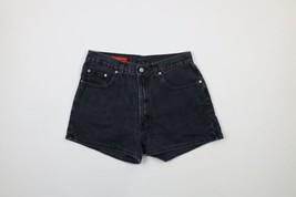 Vtg 90s Banana Republic Womens 8 Distressed High Waisted Denim Jean Shorts Black - £37.49 GBP