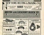 Humphryes Hydraulic Rams NY Belting Tank Lugs Hell Plates 1909 Magazine Ad  - £14.24 GBP