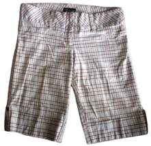 Vintage 3 B Juniors Beige/Brown Plaid Bermuda Shorts ~11~ RN 10031 - £11.22 GBP