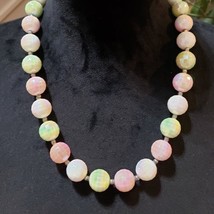 Women Fashion Sparkling Ethiopian Opal Bead Rondelle Necklace with Lobster Clasp - £23.30 GBP
