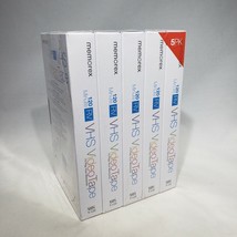 Pack of 5 Memorex 120 Minutes VHS RV Blank Video Tapes Factory Sealed - £11.90 GBP