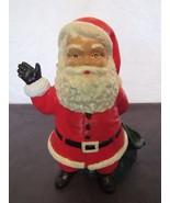 Hand Crafted Ceramic 10&quot; Santa Waving Bag Vase Planter Across Vintage - $24.85