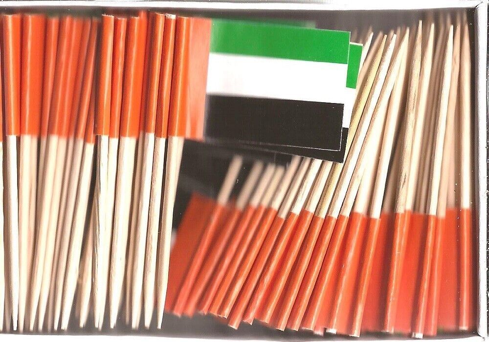 One Box of 100 UAE Toothpick Flags, 100 Small Mini International Flags - $7.90
