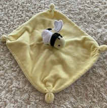 Burts Bees Baby Yellow Black White Crinkle Fleece Bee Lovey Security Blanket Toy - £9.79 GBP