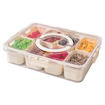 Divided Serving Tray With Lid And Handle, Snackle Box Charcuterie Container With - $11.99