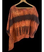 Asymmetrical Poncho Top Shirt 1X 2X 3X Tie Dye Tencel Lyocell Lagenlook Grunge - $65.09