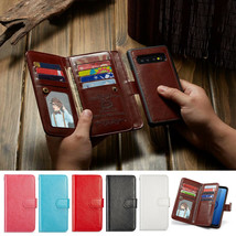 For Samsung Galaxy S10 Plus S10 S10e Removable Leather Magnetic Wallet Card Case - £68.66 GBP