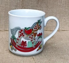 Vintage Schmidt Brasil Porcelain Holiday Rocking Horse Coffee Mug Cup - $5.94