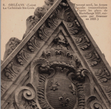 c1925 Royal Arms Holy Cross Cathedral Orleans Loiret France Heliotype Po... - $9.95