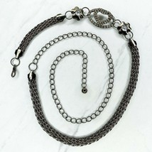 Rhinestone Flower Heart Metal Chain Link Belt One Size OS - $19.79
