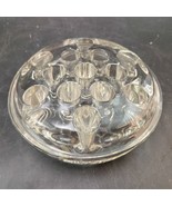 Clear Heavy Glass Footed Floral Frog 13 Holes, Vintage - $10.00