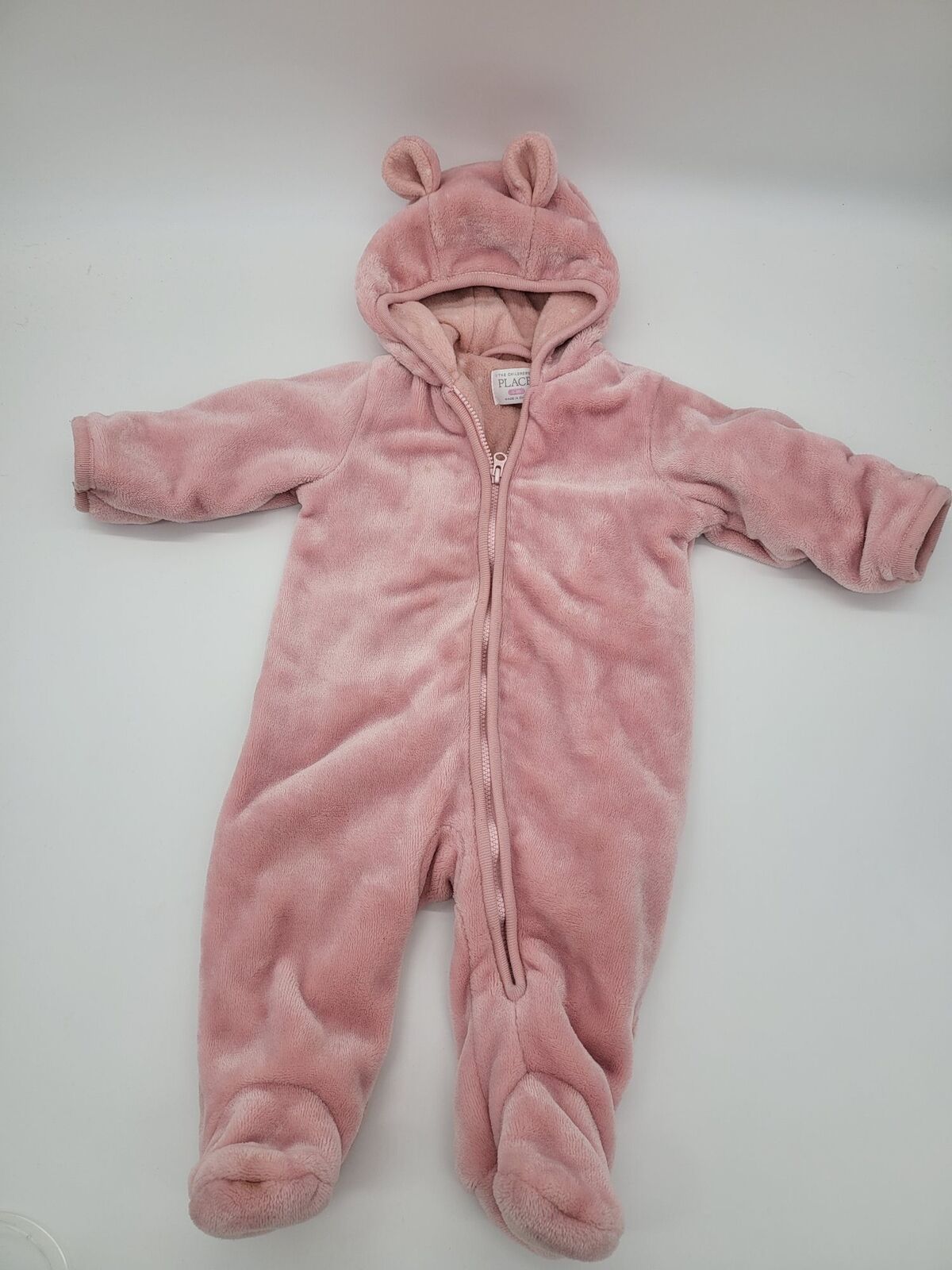 The Childrens Place 1 Piece Snowsuit Soft Fleece Infant 0-3 Month Girls Full Zip - £18.52 GBP
