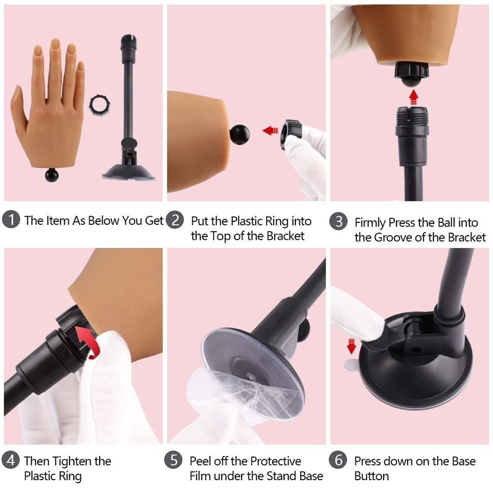 Realistic Silicone Practice Hand for Acrylic Nails with Stand - Bendable Fingers Item image 7