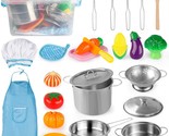 D-FantiX Play Kitchen Accessories, Kids Play Pots and Pans Playset with ... - $47.99