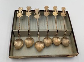 Set of 6 SIAM 800 fine Sterling Silver Figural Spoons - $39.99