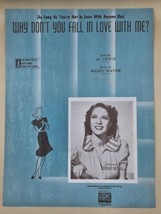 Dinah Shore &quot;Why Don&#39;t You Fall In Love With Me&quot;Sheet Music Voice Piano-1942-VTG - $8.20