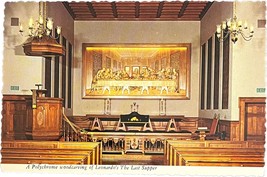 Woodcarving of Leonardo&#39;s The Last Supper, vintage postcard - $11.99