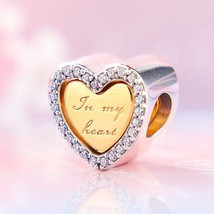 Shine Collection 18K Gold Overlay Sterling Silver In My Heart Charm - £14.39 GBP