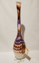 Rossi Niagara Falls Canada Blown Art Glass 22&quot; Multi Colored Vase Signed... - £116.84 GBP