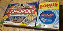 2008 Monopoly  The World Edition Parker Brothers New plus bonus express ... - £103.42 GBP