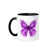 3dRose Large Purple Butterfly Two Tone Black Mug 11 oz Multicolor - $233.68 MXN 3dRose Large Purple Butterfly Two Tone Black Mug 11 oz Multicolor - $233.68 MXN