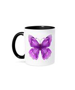 3dRose Large Purple Butterfly Two Tone Black Mug 11 oz Multicolor - €10,90 EUR 3dRose Large Purple Butterfly Two Tone Black Mug 11 oz Multicolor - €10,90 EUR