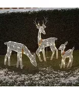 Iron Reindeer Christmas Garden Decoration LED Lights Flashing Outdoor Di... - $30.68+