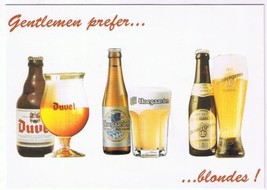 Belgium Postcard Beer Duvel Hoegaarden Dentergems Gentlemen Prefer Blondes - £1.68 GBP