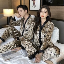 Women&#39;s Pajamas Set Velvet Sleepwear Moon Print Casual Homewear Men Nightwear  C - £65.33 GBP