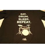 Guitar Center Band Drummer Black T-Shirt Eat Drum Sleep Repeat Size 2X A... - £12.53 GBP