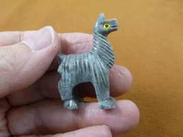 Y-LLA-ST-44) baby gray white LLAMA SOAPSTONE stone PERU FIGURINE love ll... - $11.76 CAD