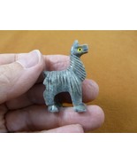 Y-LLA-ST-44) baby gray white LLAMA SOAPSTONE stone PERU FIGURINE love ll... - $8.59