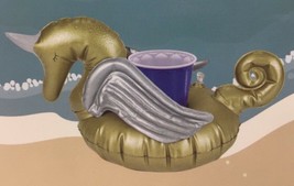 Lot of 2 Seahorse Cup Holder Inflatable Drink Cup Holder Beach Pool 8” D... - $12.95