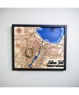 Lambeau Field Green Bay, Wisconsin Map 3D Wood Engraved Wall Hanging Foo... - $24.49