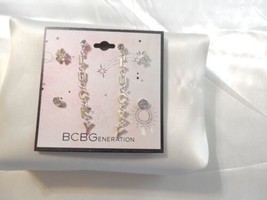 BCBGeneration Silver Tone 3-Pc. Set Sim. Diamond Lucky Earrings Y506 - £9.75 GBP