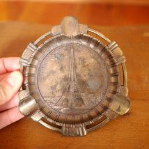 Vintage 50s Mid Century Eiffel Tower Paris Copper Brass Souvenir Ashtray 4.5&quot; - £19.60 GBP